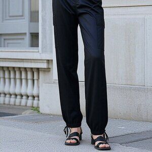 VTG No Boundaries Parachute Cargo Pants Rich Black Satin Size 7